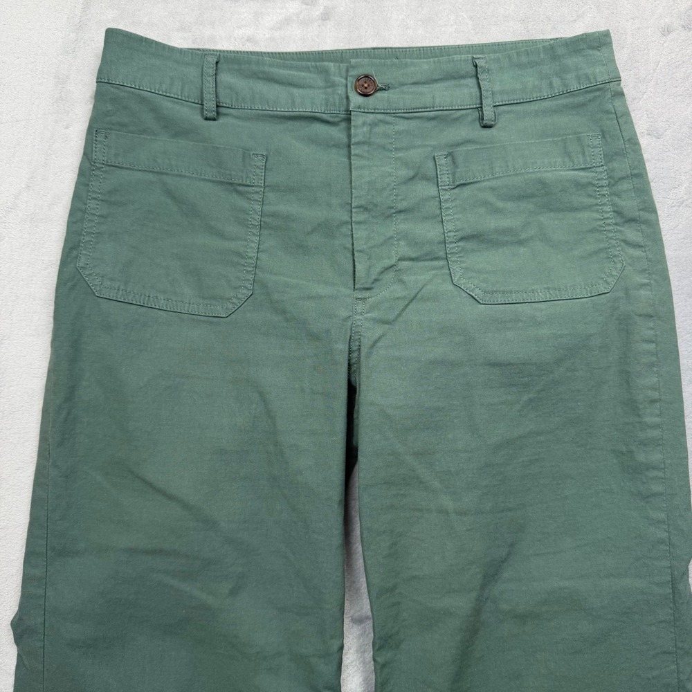 J.Crew Wide Leg Pants Women 30P Green High Rise Utility Patch Pocket Petite - Picture 10 of 11